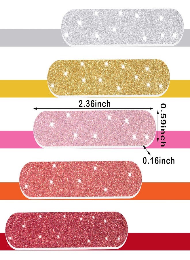 Mudder 150 Pieces Disposable Mini Nail Files Bulk Double Sided Emery Small Colorful Nail Files for Home Salon Use (Glitter Style) - Image 2